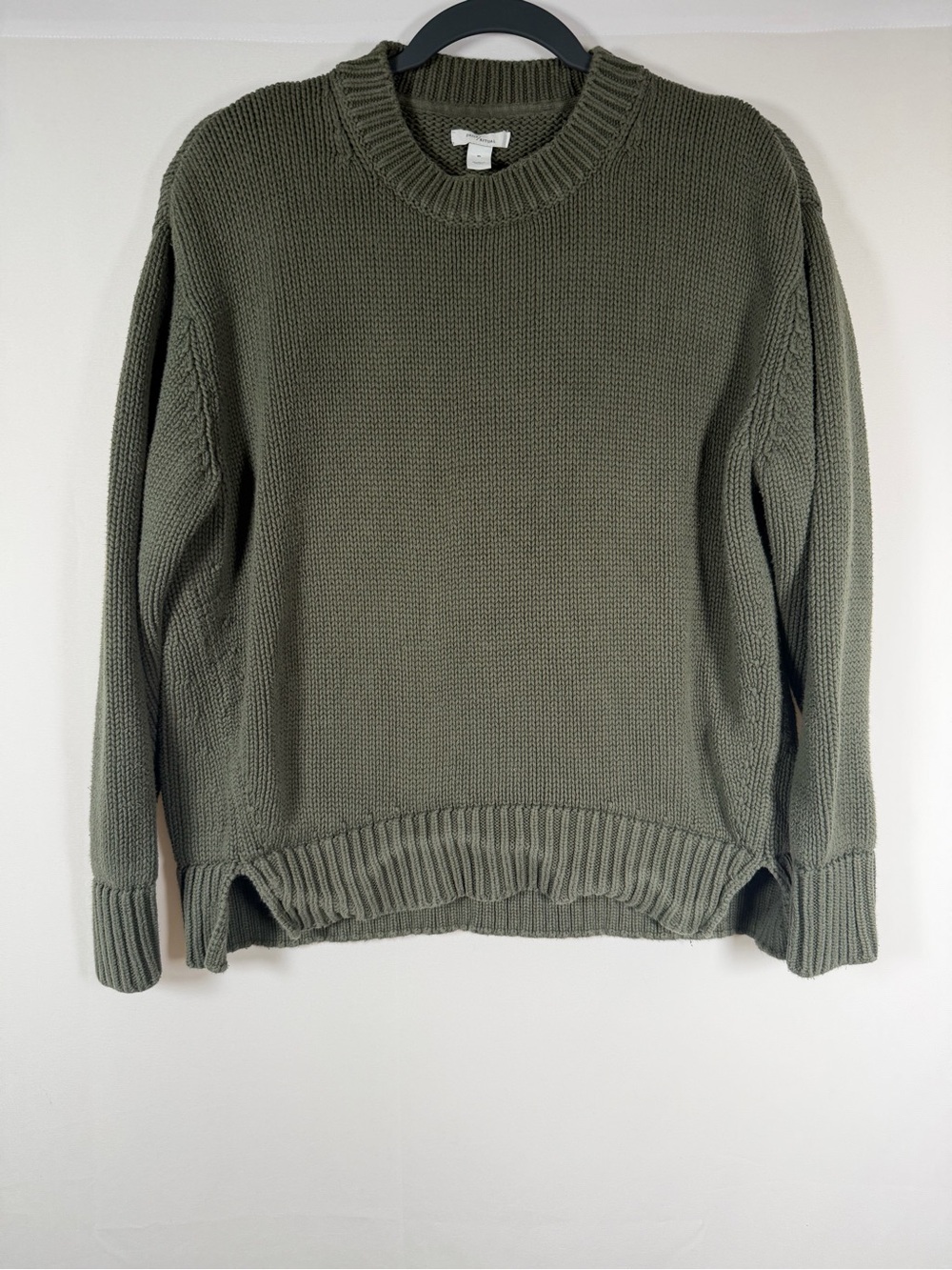 Classic Olive Crewneck Knit Sweater